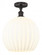 White Venetian - 1 Light - 14 inch - Oil Rubbed Bronze - Semi-Flush Mount (3442|616-1F-OB-G1217-14WV)