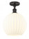 White Venetian - 1 Light - 12 inch - Oil Rubbed Bronze - Semi-Flush Mount (3442|616-1F-OB-G1217-12WV)