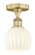 White Venetian - 1 Light - 6 inch - Brushed Brass - Semi-Flush Mount (3442|616-1F-BB-G1217-6WV)
