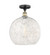 White Mouchette - 1 Light - 14 inch - Black Antique Brass - Semi-Flush Mount (3442|616-1F-BAB-G1216-14WM)