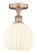 White Venetian - 1 Light - 8 inch - Antique Copper - Semi-Flush Mount (3442|616-1F-AC-G1217-8WV)