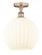 White Venetian - 1 Light - 12 inch - Antique Copper - Semi-Flush Mount (3442|616-1F-AC-G1217-12WV)