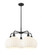 White Venetian - 5 Light - 28 inch - Matte Black - Chandelier (3442|516-5CR-BK-G1217-10WV)