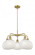 White Mouchette - 5 Light - 26 inch - Brushed Brass - Chandelier (3442|516-5CR-BB-G1216-8WM)