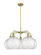 Athens Water Glass - 5 Light - 28 inch - Brushed Brass - Chandelier (3442|516-5CR-BB-G1215-10)