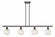 White Mouchette - 4 Light - 48 inch - Oil Rubbed Bronze - Stem Hung - Island Light (3442|516-4I-OB-G1216-6WM)