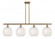 White Mouchette - 4 Light - 48 inch - Brushed Brass - Stem Hung - Island Light (3442|516-4I-BB-G1216-10WM)