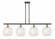 White Mouchette - 4 Light - 48 inch - Black Antique Brass - Stem Hung - Island Light (3442|516-4I-BAB-G1216-10WM)