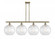 Athens Water Glass - 4 Light - 50 inch - Antique Brass - Stem Hung - Island Light (3442|516-4I-AB-G1215-12)