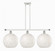 White Mouchette - 3 Light - 39 inch - White Polished Chrome - Stem Hung - Island Light (3442|516-3I-WPC-G1216-12WM)