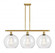 Athens - 3 Light - 38 inch - Satin Gold - Stem Hung - Island Light (3442|516-3I-SG-G122-12)