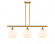 White Venetian - 3 Light - 36 inch - Satin Gold - Stem Hung - Island Light (3442|516-3I-SG-G1217-8WV)