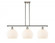 White Venetian - 3 Light - 37 inch - Polished Nickel - Stem Hung - Island Light (3442|516-3I-PN-G1217-10WV)