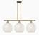 White Mouchette - 3 Light - 39 inch - Brushed Brass - Stem Hung - Island Light (3442|516-3I-BB-G1216-12WM)