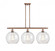 Athens - 3 Light - 38 inch - Antique Copper - Stem Hung - Island Light (3442|516-3I-AC-G124-12)