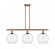 Athens - 3 Light - 37 inch - Antique Copper - Stem Hung - Island Light (3442|516-3I-AC-G122-10)