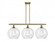 Athens - 3 Light - 38 inch - Antique Brass - Stem Hung - Island Light (3442|516-3I-AB-G122-12)