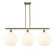 White Venetian - 3 Light - 39 inch - Antique Brass - Stem Hung - Island Light (3442|516-3I-AB-G1217-12WV)