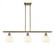 White Venetian - 3 Light - 36 inch - Antique Brass - Stem Hung - Island Light (3442|516-3I-AB-G1217-6WV)