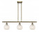 White Mouchette - 3 Light - 36 inch - Antique Brass - Stem Hung - Island Light (3442|516-3I-AB-G1216-6WM)