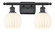 White Venetian - 2 Light - 16 inch - Matte Black - Bath Vanity Light (3442|516-2W-BK-G1217-6WV)