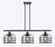 Bell Cage - 3 Light - 36 inch - Matte Black - Stem Hung - Island Light (3442|916-3I-BK-G73-CE-LED)