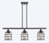 Bell Cage - 3 Light - 36 inch - Matte Black - Stem Hung - Island Light (3442|916-3I-BK-G58-CE-LED)
