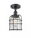 Bell Cage - 1 Light - 5 inch - Matte Black - Semi-Flush Mount (3442|916-1C-BK-G54-CE-LED)