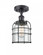 Bell Cage - 1 Light - 5 inch - Matte Black - Semi-Flush Mount (3442|916-1C-BK-G52-CE-LED)