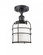 Bell Cage - 1 Light - 5 inch - Matte Black - Semi-Flush Mount (3442|916-1C-BK-G51-CE-LED)