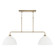 2-Light Linear Chandelier in Aged Brass and White (42|852021AW)