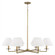 6-Light Chandelier in Aged Brass with White Fabric Stay-Straight Shades (42|452261AD)