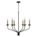 6-Light Chandelier in Matte Black with Interchangeable Faux Wood or Matte Black Candle Sleeves (42|451561MB)