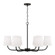 6-Light Chandelier in Matte Black with White Fabric Stay-Straight Shades (42|449462MB-706)