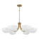 6-Light Chandelier in Aged Brass and White (42|451461AW)