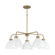 5-Light Chandelier in Aged Brass and White (42|452051AW)