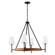 4-Light Chandelier in Matte Black and Mango Wood with Removable White Fabric Shades (42|450841WK-709)