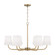 6-Light Chandelier in Aged Brass with White Fabric Stay-Straight Shades (42|449462AD-706)