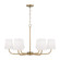 6-Light Chandelier in Aged Brass with White Fabric Stay-Straight Shades (42|449462AD-706)