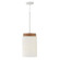 1-Light Cylindrical Pendant in White with Mango Wood and Soft White Glass (42|350911LT)