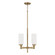 4-Light Cylindrical Chandelier Pendant in Aged Brass with Faux Alabaster Glass (42|351741AD)