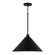 1-Light Metal Cone Pendant in Matte Black with White Interior (42|351311MB)