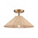 Rydell 14'' Wide 1-Light Semi Flush Mount - Brushed Gold and Rattan (91|EC89754/1)