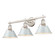 Yep by Golden Lighting Orwell 3-light Vanity in Pewter and Dusky Blue shade (36|3306-BA3 PW-DB)