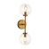 Cassia 20-in Aged Brass/Clear Glass 2 Lights Wall Vanity (7713|WV549220AGCL)