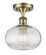 Ithaca - 1 Light - 8 inch - Antique Brass - Semi-Flush Mount (3442|516-1C-AB-G555-8CL)