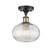 Ithaca - 1 Light - 8 inch - Black Antique Brass - Semi-Flush Mount (3442|516-1C-BAB-G555-8CL)