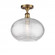 Ithaca - 1 Light - 12 inch - Brushed Brass - Semi-Flush Mount (3442|516-1C-BB-G555-12CL)