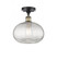 Ithaca - 1 Light - 10 inch - Black Antique Brass - Semi-Flush Mount (3442|516-1C-BAB-G555-10CL)