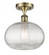 Ithaca - 1 Light - 10 inch - Antique Brass - Semi-Flush Mount (3442|516-1C-AB-G555-10CL)